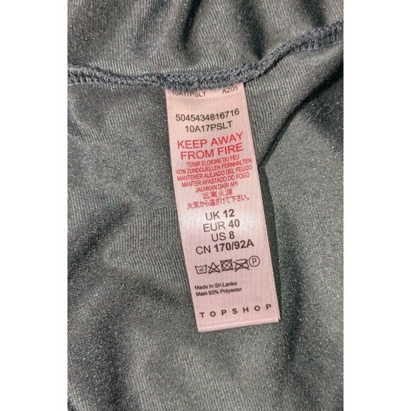 Topshop Dress 8 Women's Green Velvet Cowl Neck Spaghetti Strap Tie Back Mini - Picture 6 of 7